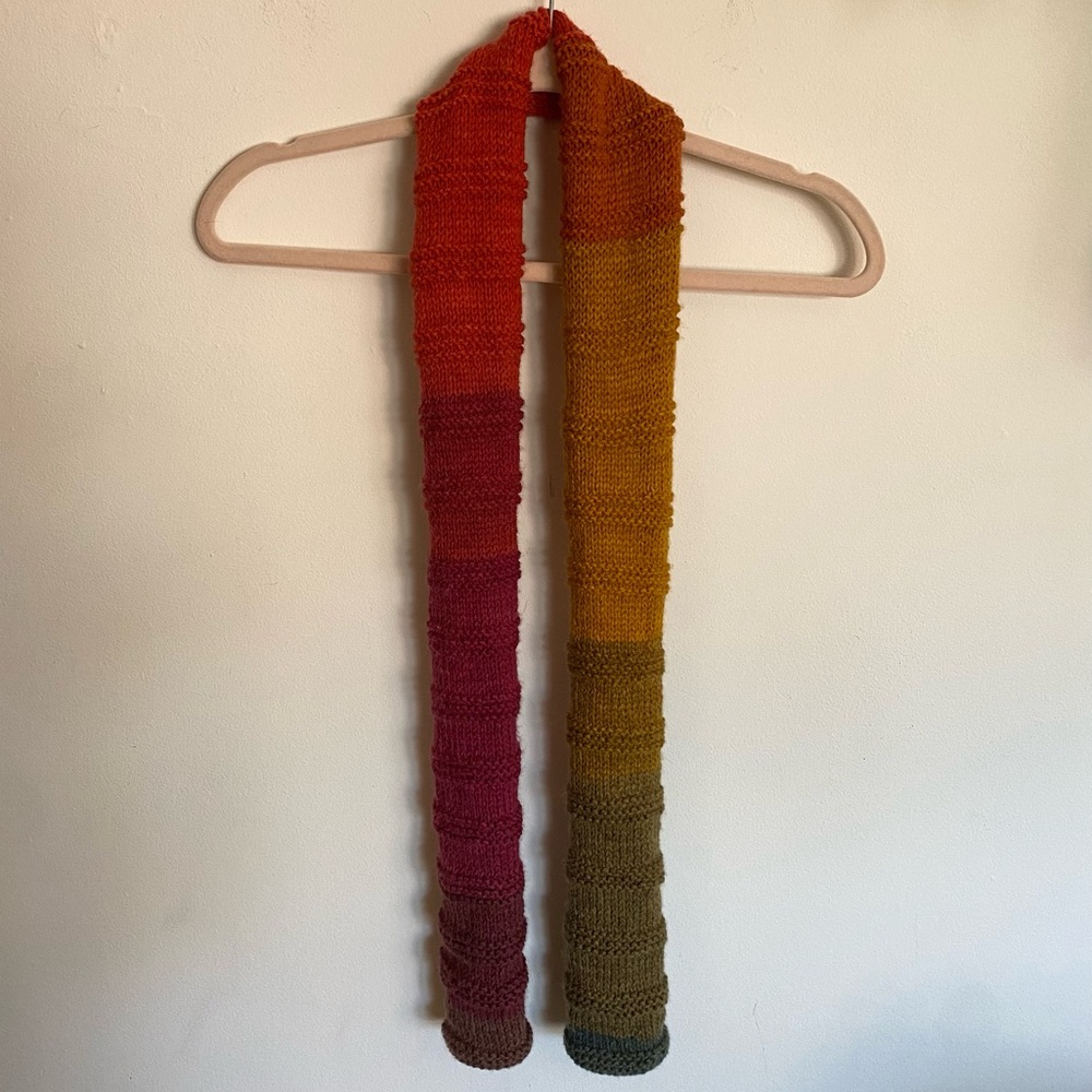 Multicolor Knitted Skinny Scarf